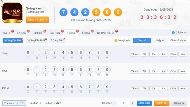 Đề 3 càng là dự đoán và cược cho 3 số cuối giải đặc biệt