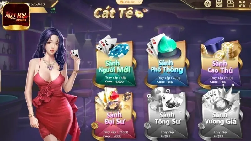 Hướng dẫn tham gia game bài Cát Tê MU88