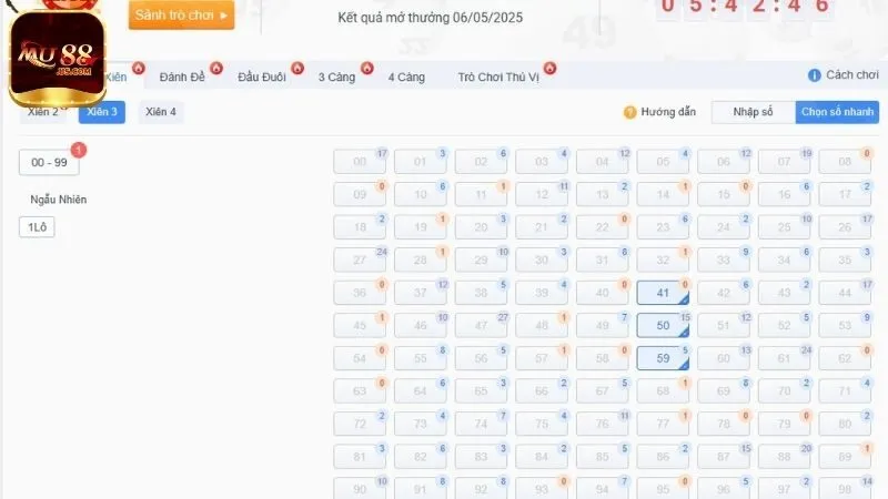 Lô xiên 3 là người chơi đặt cược vào 3 số